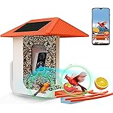 2.5K Smart Bird Feeder with Camera with AI Identify 10000+ Birds Species, 2.4GHz/5GHz WiFi Birds Watching Camera with Auto Capture, Real-time Notifications, Gift for Mom, Dad, Bird Lovers