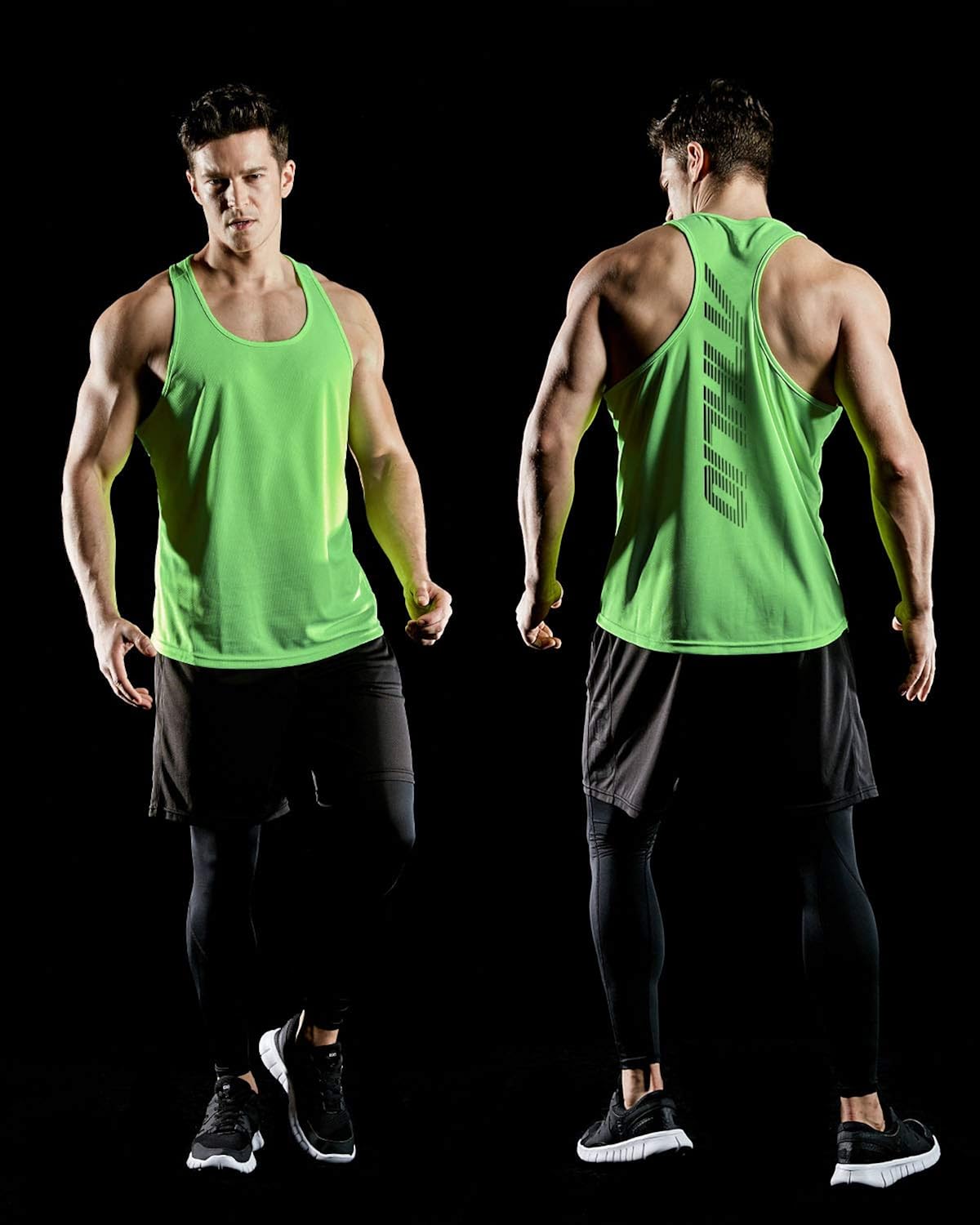 ATHLIO 3 Pack Men's Dry Fit Muscle Workout Tank Tops, Y-Back Bodybuilding Gym Shirts, Athletic Fitness Tank Top: Clothing