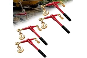 FITHOIST Ratchet Chain Binders 3/8'' - 1/2'' | 4-Pack Load Binders w/Clevis Hooks | 9,200 Lbs Working Load | Compatible with G43, G70 & G80 Chains | Secure Tie Down Binder for Hauling and Towing
