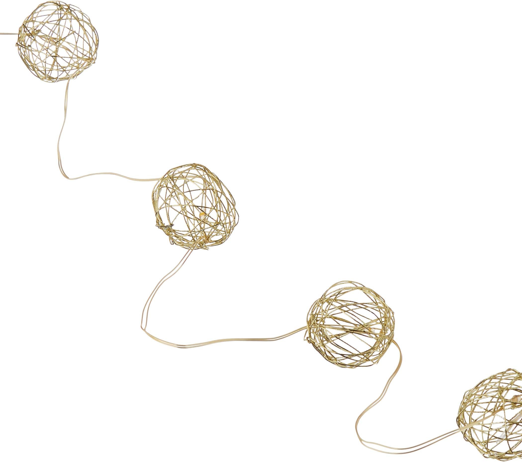 Everlasting Glow 10' B/O Gold Wire Ball, LED Home Decor, 5InL x 2InW x 8InH