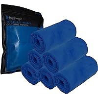 FROGG TOGGS Chilly Mini Cooling Neck Towel, Blue- 6 Count, 29"x3"