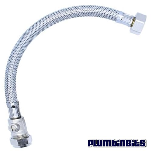22mm x 3/4" BSP Flexible Braided Hose Bath Tap Flex Connector 300mm