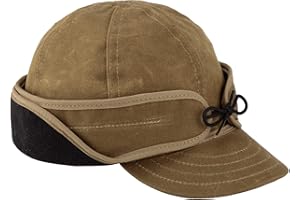 Stormy Kromer Waxed Rancher Cap - Brimmed Winter Hat, Outdoor Cap with Fleece Ear Flaps