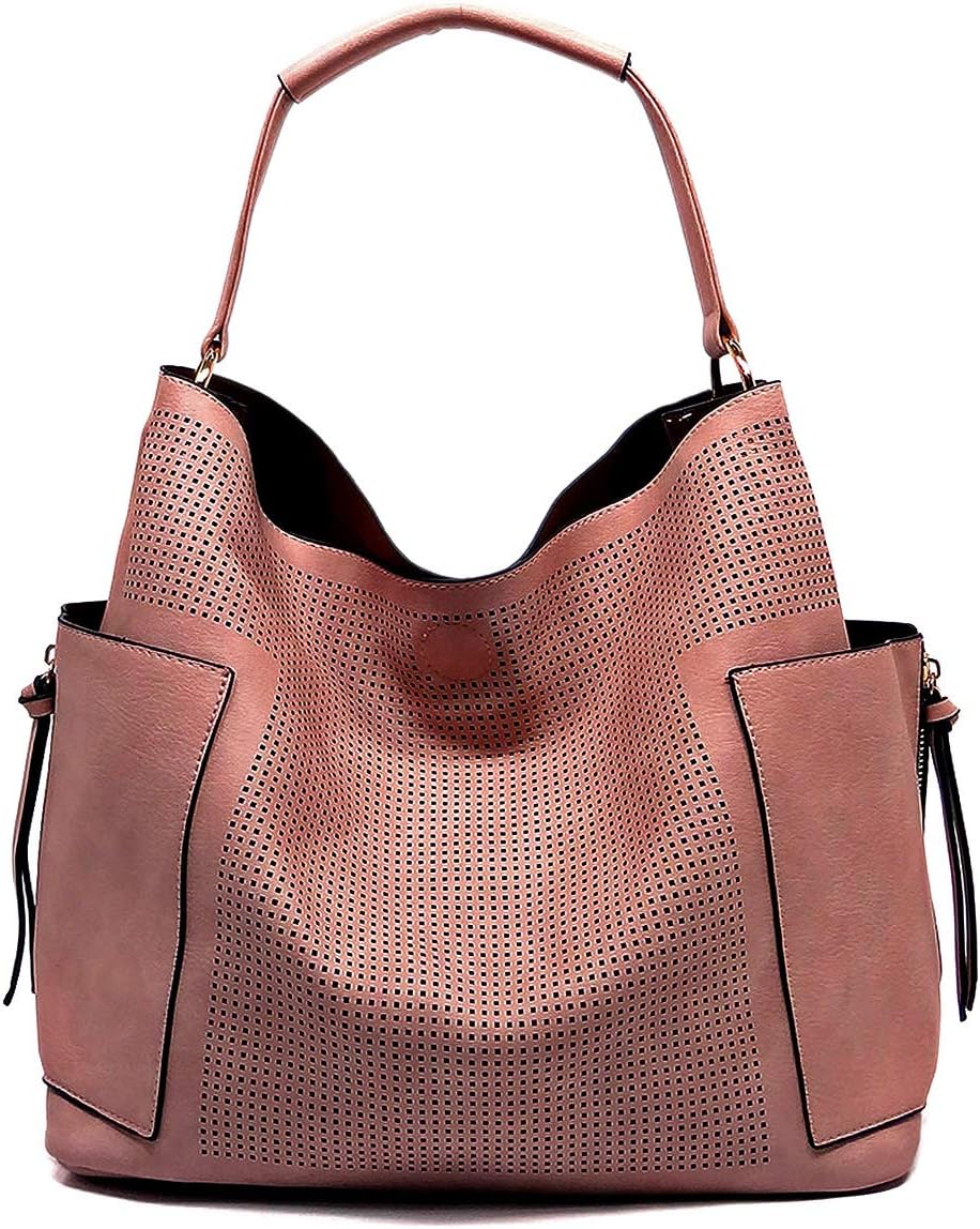 Le Miel Perforated Side Pocket Tote w/Inner Pull-out Crossbody/Pouch