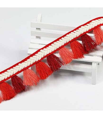 25 M X 4,5 Cm De Large - En Coton - Pompon à Franges