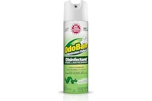 OdoBan Ready-to-Use 360-Degree Continuous Spray Disinfectant & Harsh Aroma Eliminator, Fabric and Air Freshener, Made in the USA, Original Eucalyptus Scent, 14.6 Ounces