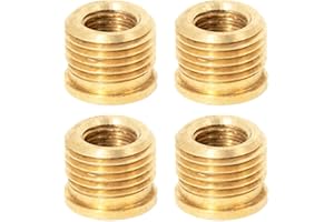 4 Pcs Brass Lamp Finials Adapter - 1/8 IP (3/8") to 1/4-27 Thread Reducer, 10mm Polished Decorative Top Cap for Table & Floor