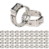 60 Pack 1/2 Inch Pex Cinch Clamp Rings, Stainless