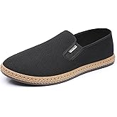 Men's Canvas Slip On Shoes Driver Loafers for Men Barefoot Leisure Fashion Easy to Put On and Take Off Wide Toe Box