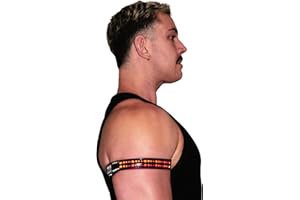 House Of Rave Rechargable LED Armband, Choker for Festival Outfit - Futuristic Cyber Punk Rave Accessory for Men, Women… (Red - Style 2)