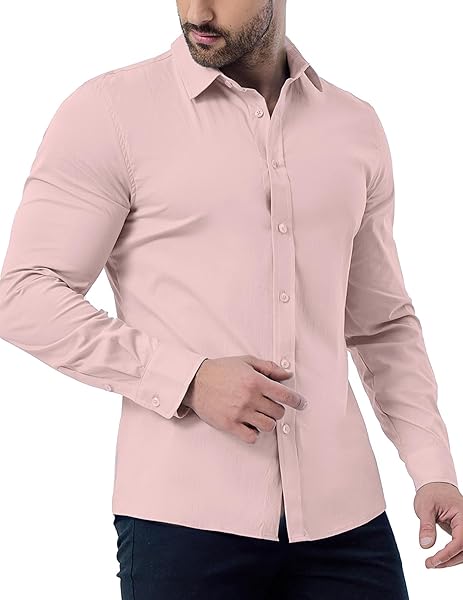 ZAFUL MENS DRESS SHIRTS SLIM FIT BUTTON DOWN...