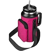 Xxerciz Water Bottle Carrier Bag for Stanley 64oz Tumbler with Handle, Water Bottle Holder with Adjustable Strap, Bottle Sling Sleeve with Phone Pouch, Stanley Cup Accessories for Walking Hiking