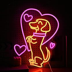 LIUOZHTEA Love Dog Neon Sign USB Powered Pink Love