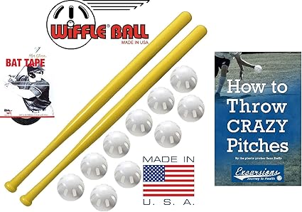 Amazon Com Wiffle Ball And Bat Combo Set 10 Balls Baseballs 2