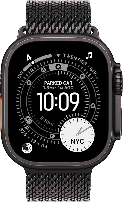 Bracelete de relógio - Bracelete de laço milanês - 49 mm - Titânio preto - Tamanho L