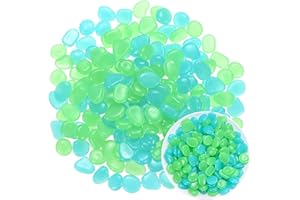 M METERXITY 200-Pack Glow in The Dark Rocks, 0.79" Resin Outdoor Garden Decorations Luminous Pebbles Stones for Garden Plants