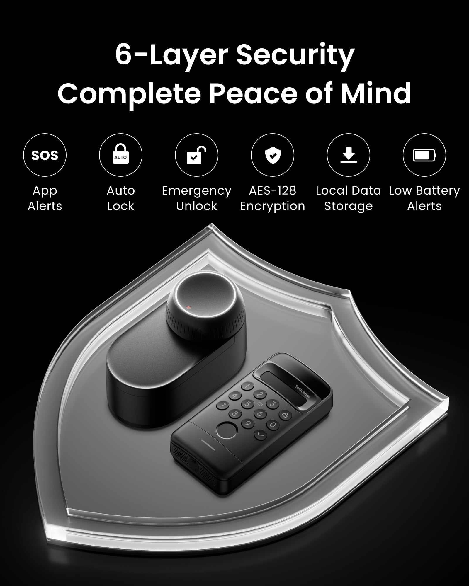 SwitchBot WLAN Smart Lock Ultra mit Keypad Vision, 3D-Gesichts-/Fingerabdruckerkennung, Elektronisches Türschloss mit Aufladbarem Akku, Öffnen per Gesicht, Fingerprint, Code, Alexa, unterstützt Matter 9