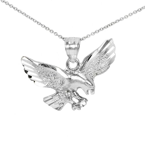 Amazoncom 14k White Gold Eagle Pendant Handmade