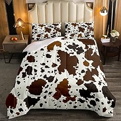 Cow Print Comforter Set King Size Cowhide Bedding