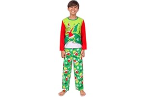 PRESTIGEZ Dr. Seuss The Grinch Who Stole Christmas Boys Girls Kids/Toddler Long Sleeve 2-Piece Pajama Set