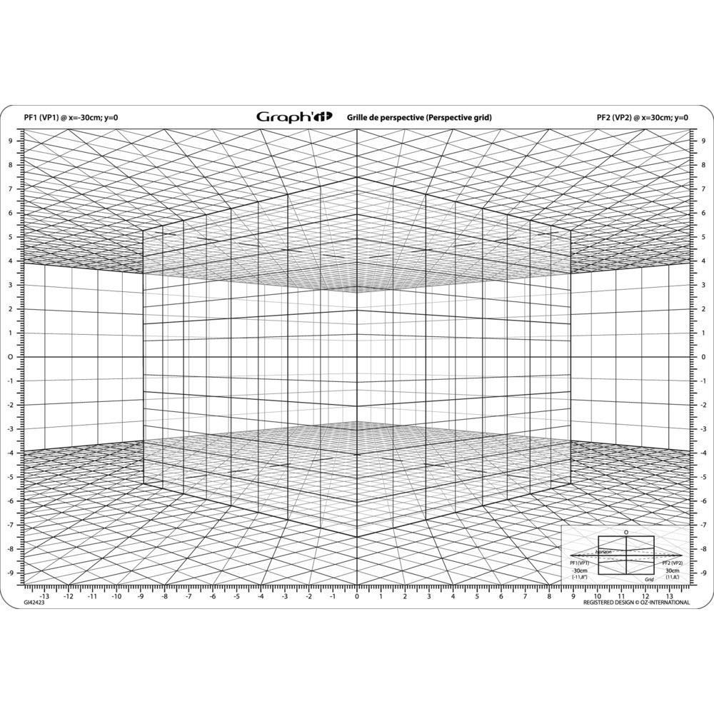Graph'it Perspective Grid - Model D "Cube in Slanting Perspective