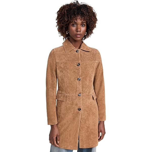 Theory Women's Faux Fur Peacoat, Light Cocoa, Tan, S at