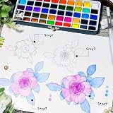 Artecho 100 Color Watercolour Paint Set with Brushes & Papers - Portable Box view 4