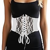 Nicute Wide Corset Dress Belt Women Elastic Lace Waist Belt Tied Waspie Waist Cinch for Women