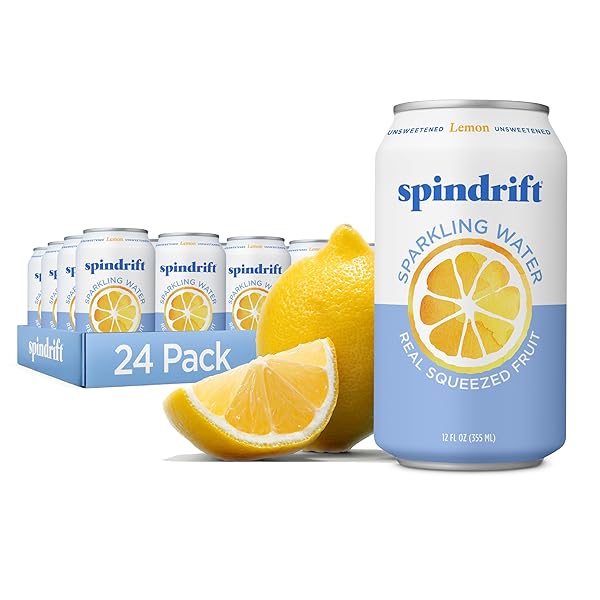 SPINDRIFT SPARKLING WATER, LEMON FLAVORED, MADE WITH REAL...