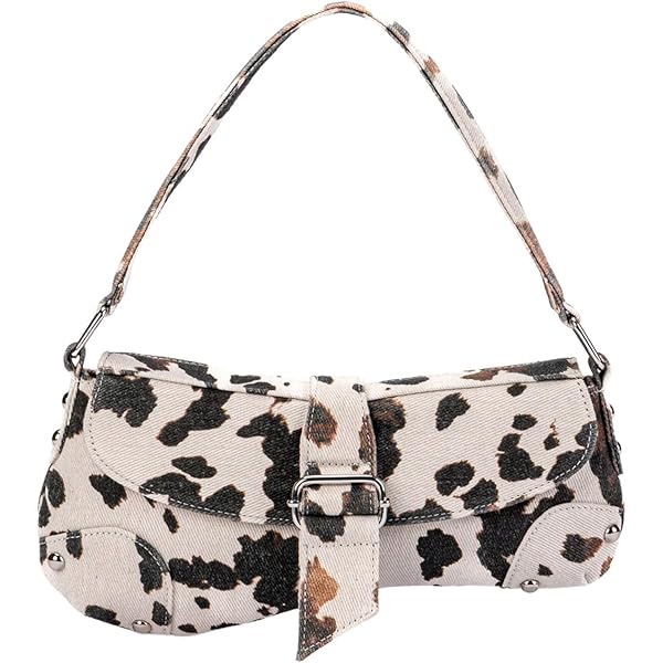 Animal Print Canvas Shoulder Purses for Women 2000s Cute Y2k