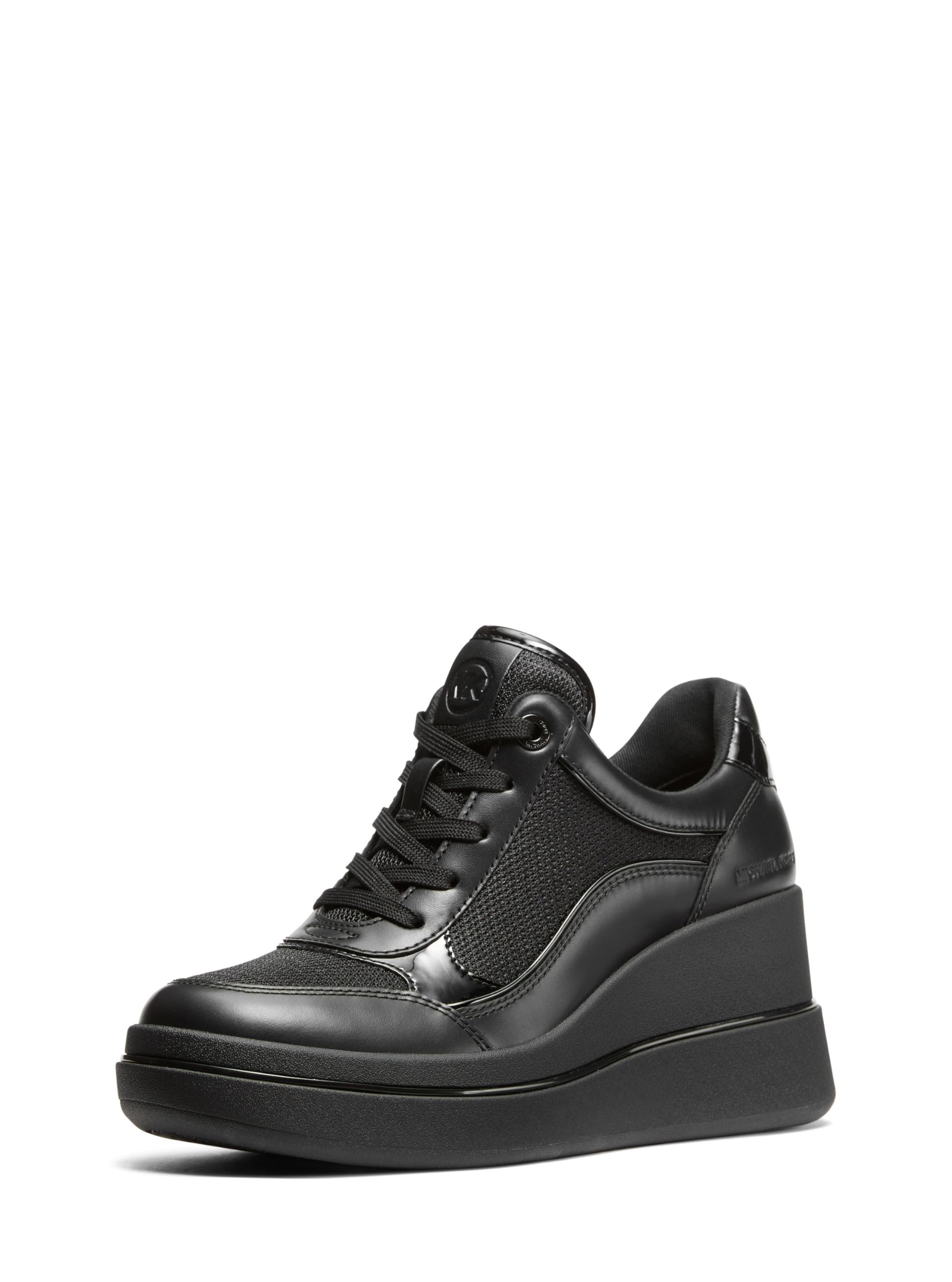 Michael Kors Women’s Emmy Wedge Trainer, Black, 8.5