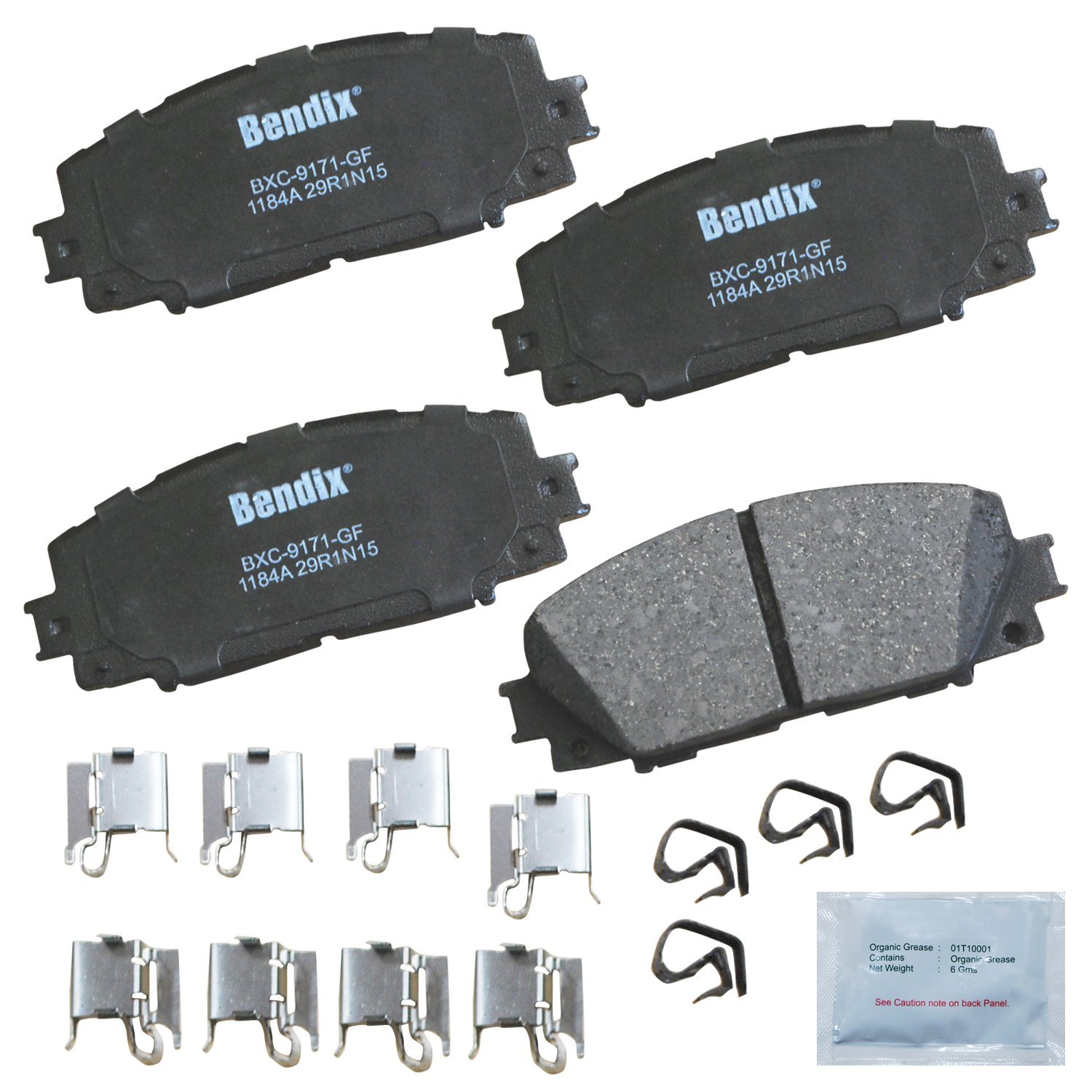 Photo 1 of Bendix Priority1 CFC1184A Ceramic Front Brake Pads for Select Models Lexus CT200h, Toyota Corolla, Prius, Prius AWD-e, C, Plug-In, Prime