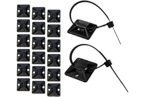 ELECTRIDUCT 3/4" Adhesive Backed Mounting Bases - 50 Pieces - Color: Black