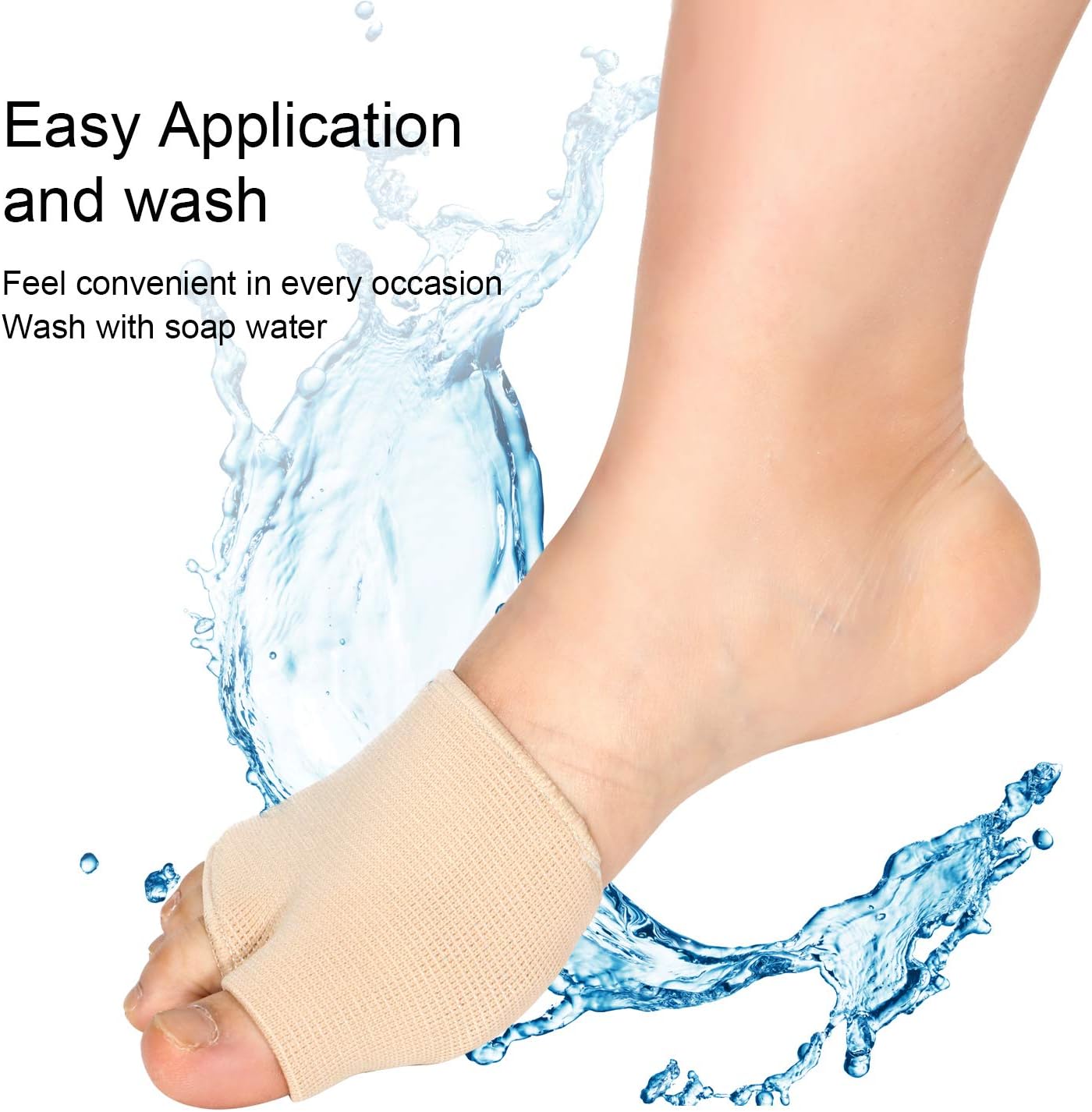 Metatarsal Sleeve Pads, Metatarsal Pads, Ball of Foot Cushions with Sole Cushion Gel Pads, Half Sock for Relieving Metatarsalgia, Calluses and Other Ball of Foot Pain (2 Pieces, Beige): Health & Personal Care