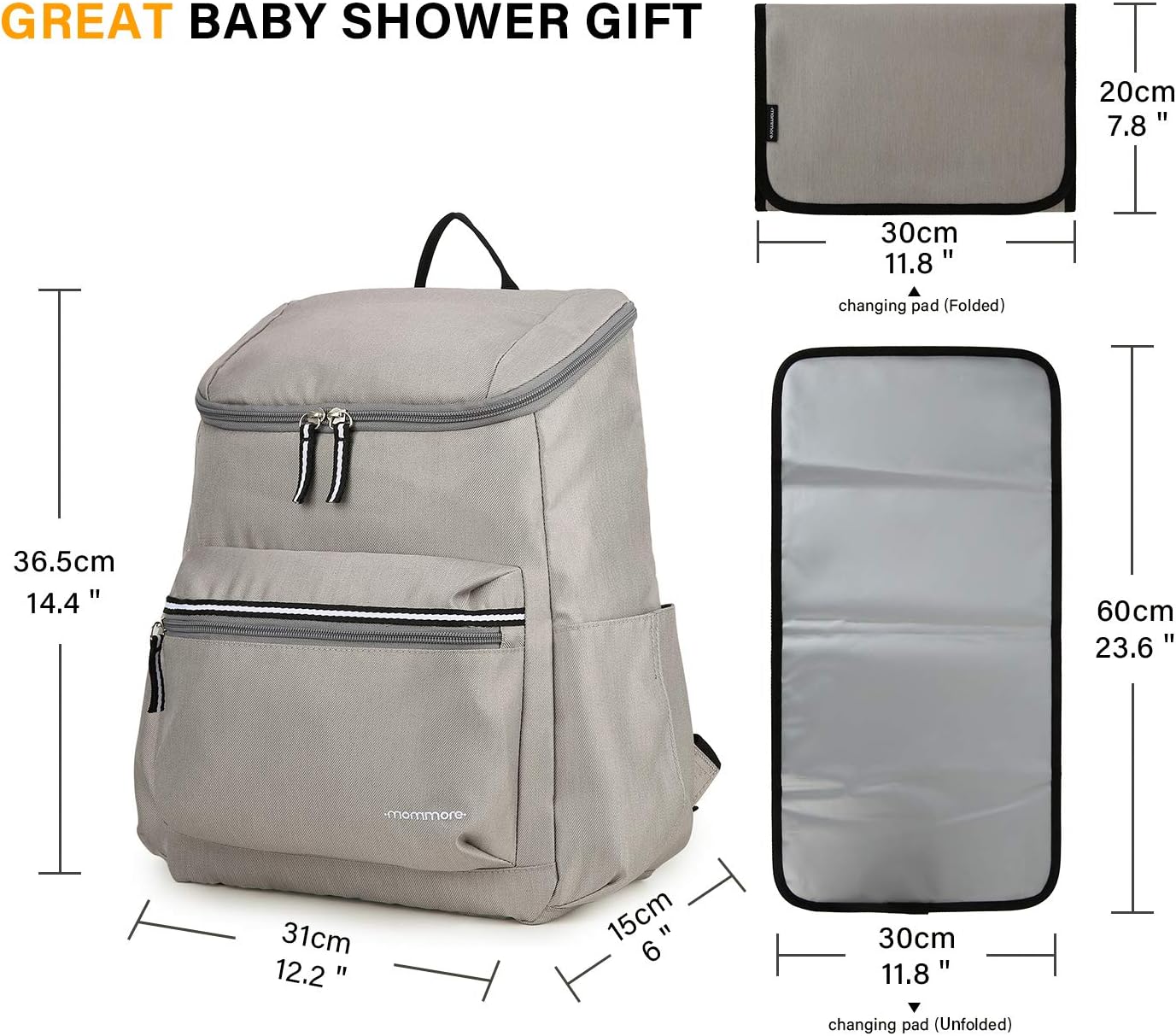 Zaino Mamma mommore Zaino Fasciatoio Grande Capacità Spalancata Borsa Nappy  Lavabile in lavatrice con Materassino Fasciatoio e Clip per carrozzina  Prima infanzia urban-earth.co.uk