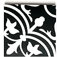 8 x 8 Flora Black White Reverso Porcelain Pattern Modern Classic Wall Floor Tile (4)