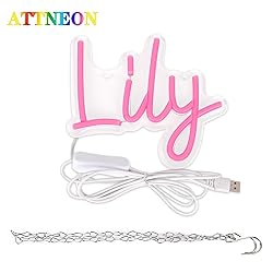 ATTNEON Neon Sign for Wall Decor, LED Lily Name
