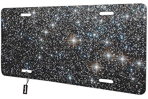 Beabes Starry Sky Front License Plate Cover Galaxy Stars Lighthouse Night Decorative License Plates for Car,Aluminum Novelty Auto Car Tag Vanity Plates Gift for Men Women 6x12 Inch