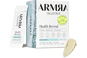 ARMRA Colostrum Powder, Unflavored, 30 Serving Travel Sticks | Gut Health | Debloat | Hair & Skin | Immune Support | Keto | Gluten Free | Grass Fed Bovine Colostrum Supplement