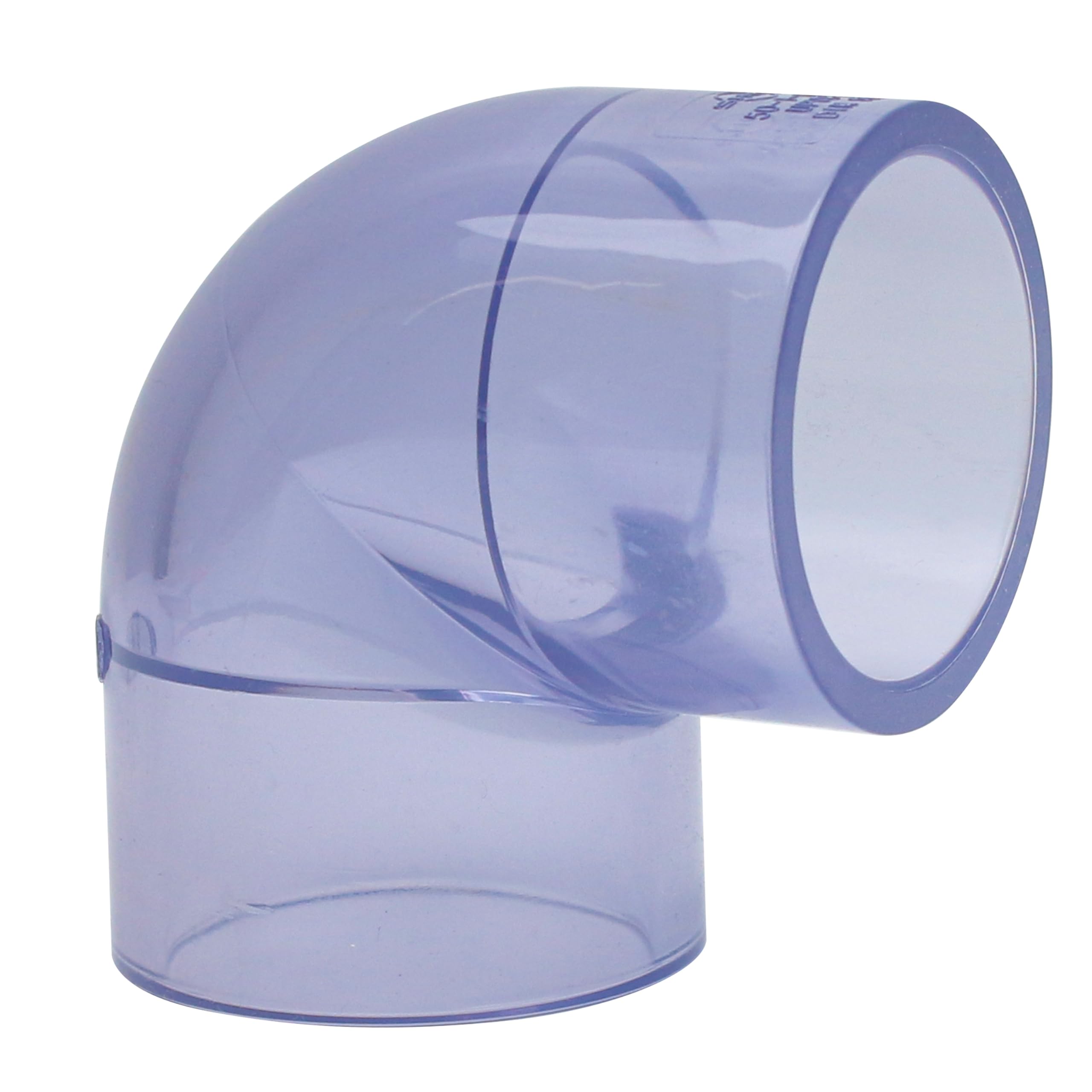 Photo 1 of Clear PVC Fitting for Schedule 40/80 1-1/2 Inch, 1.97" Inner Dia, Elbows Tube Pipe Large 90 Degree Coupling Socket Connectors, Coupler Adapter Contractor for DIY Shelf Garden Structure, Bluish Tint
