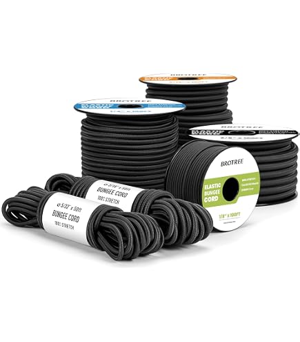 Cordon élastique De Choc (bungee) T.W Evans - 1/8 Pouce, 50 Pieds (15 M) - Blanc/noir - Neuf