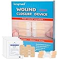 Longmed Emergency Laceration Closures Kits - 4 Pcs Repair Wounds Without Stitches Skin Wound Closure Device for First Aid Kit Supplies Zip Sutures for Quick Wound Closures Adhesive Bandages Kit