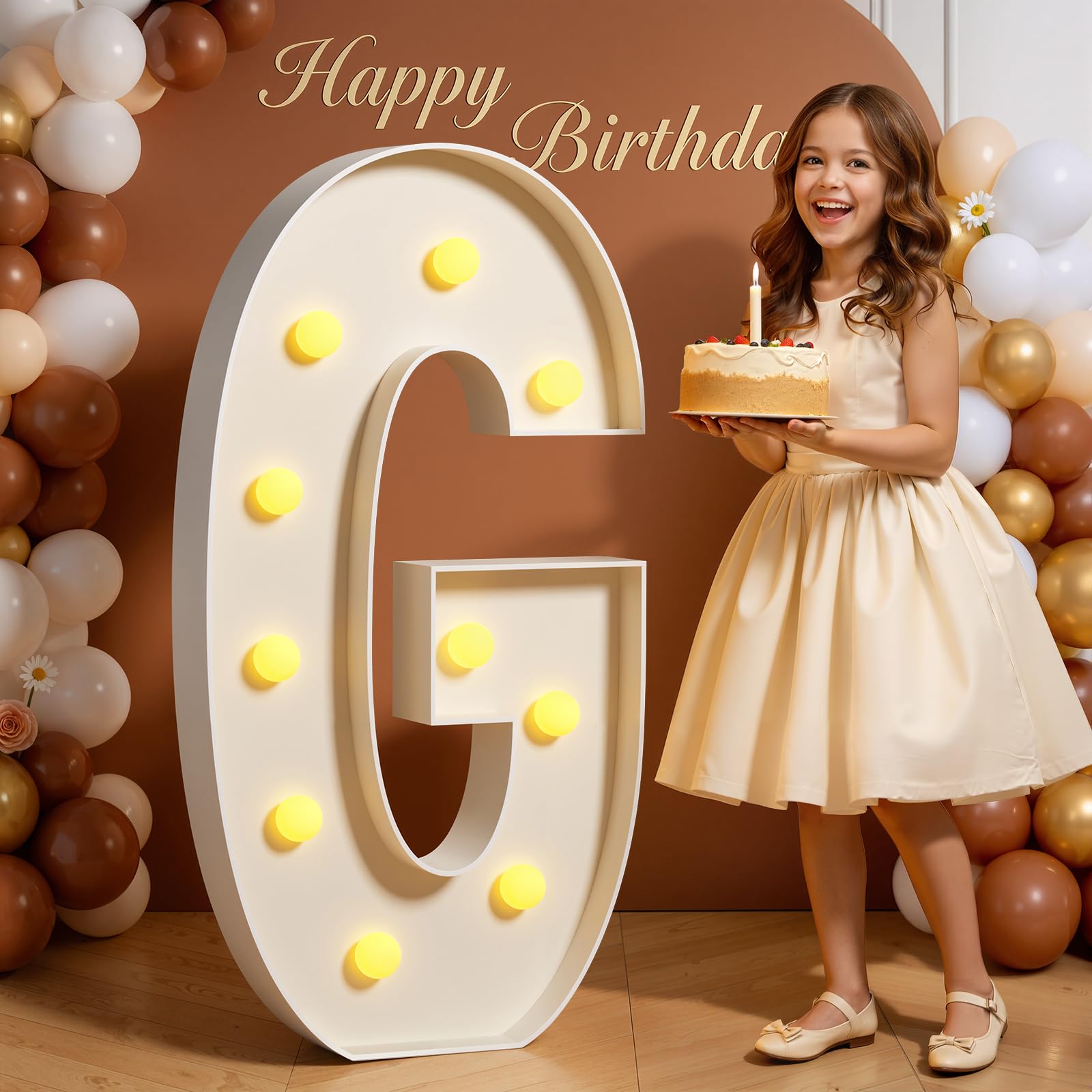 Photo 1 of Tongjoy Marquee Letters 4 Feet Tall 4FT Large Light Up Letters G for Birthday Wedding Engagement Party Decorations Will You Marry Me Sign Yard Pre-Cut Foam Board