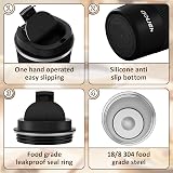 Aolieh Travel Mug 380 ml Insulated Stainless Steel Cup with Lid Black view 2