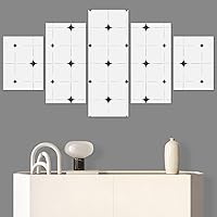 SIGNWIN 5 Panel Canvas Wall Art Modern Art Decorative Elements Fun Geometric Mixed Media Multicolor Patterns for Home Decorations Ready to Hang - 60