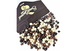 SweetGourmet Chocolate Covered Espresso Beans Blend | White Milk Dark Chocolate | 1 Pound
