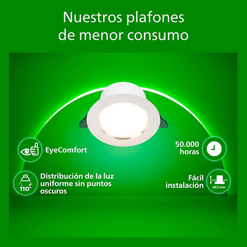 LED UltraEfficient Downlight Diamond Cut, 4000K, 1050 lm, 150 mm, Vida útil de 50.000 horas, Color Blanco — foto 2 de 8