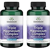 Swanson Triple Magnesium Complex - Mineral Supplement - Natural Support - Featuring Citrate, Oxide & Aspartate - (100 Capsules, 400mg Each, 2 Pack)
