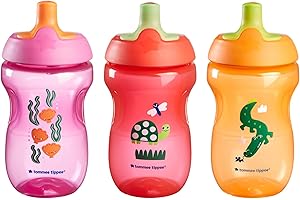 Tommee Tippee Sportee Bottle, Sippy Cup for Toddlers, 12 Months+, 10oz, Spill-Proof, Bite Resistant Spout, Easy to Hold Desig