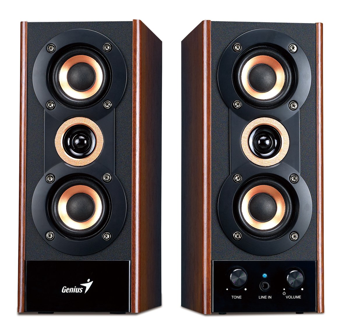 Amazon.com: Genius 3-Way Hi-Fi Wood Speakers for PC, MP3 Players, and  Tablets (SP-HF800A): Computers & Accessories
